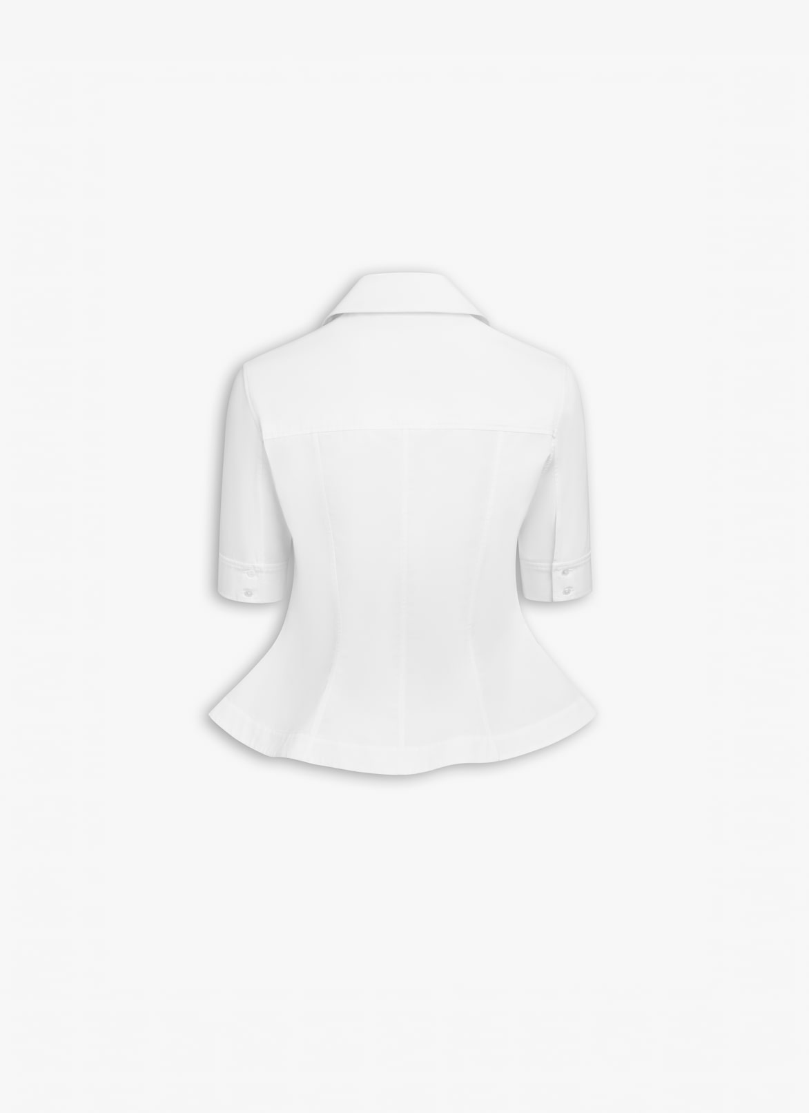 COTTON POPLIN PEPLUM SHIRT ALAÏA WHITE COTTON POPLIN PEPLUM SHIRT